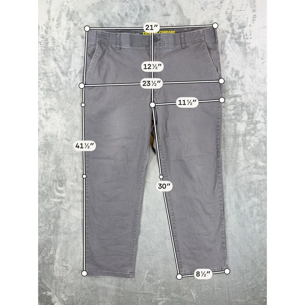 Lee Extreme Comfort Straight Fit Pants Men's Size 42x32 Gray Performance Series
